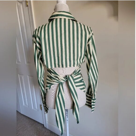 Simon Miller Loch shirt green stripy cut out back size S - Picture 7 of 10